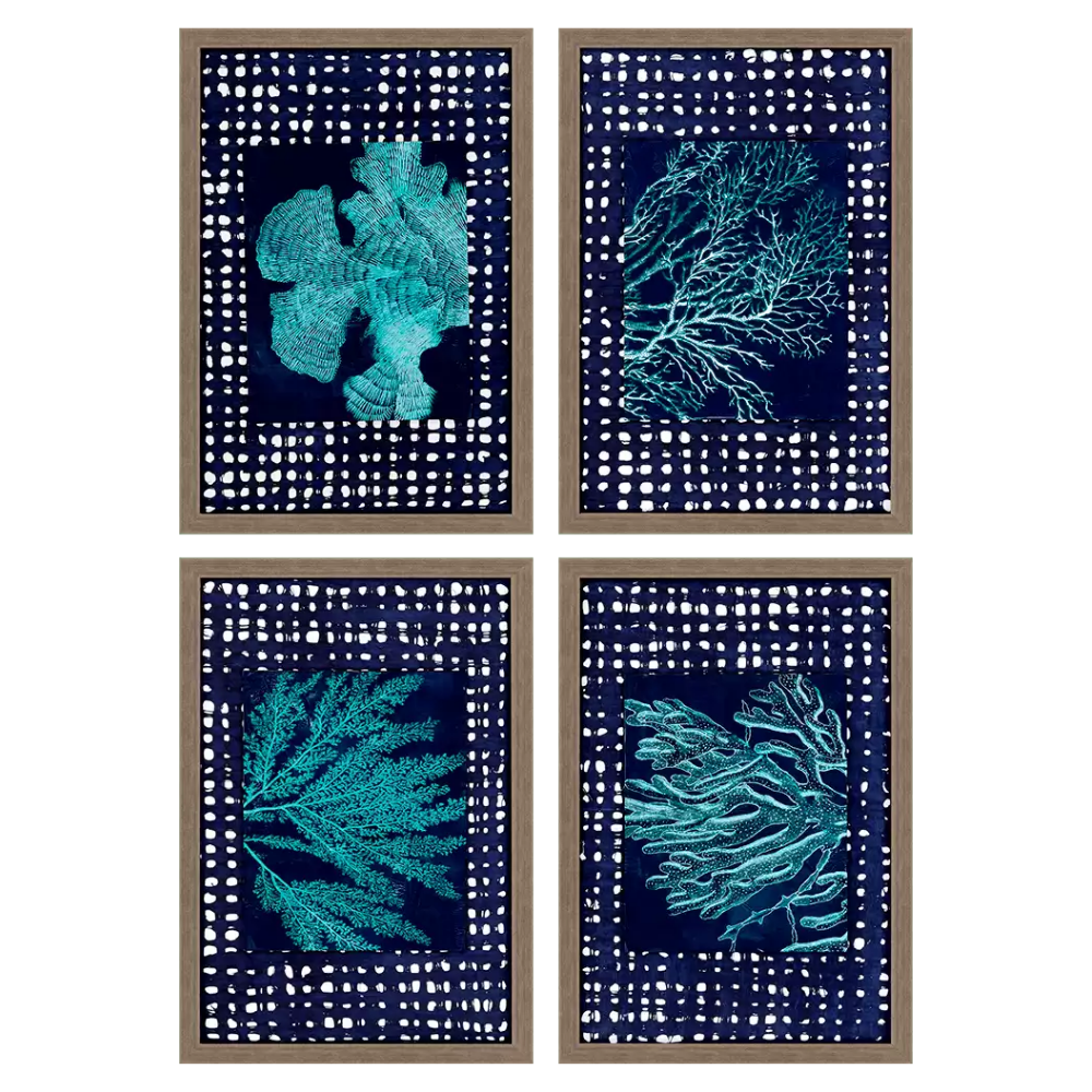 Sea Garden Wall Art, Set of 4